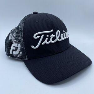 Titleist Pro V1 Footjoy FJ Embroidered Spell Out Black Camo Snapback Golf Hat